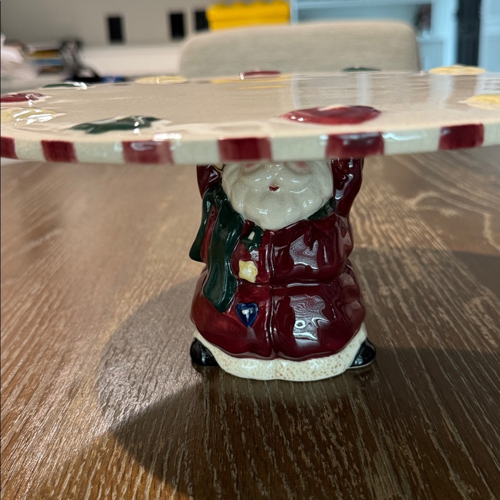 Bella Casa by Ganz Christmas Santa Decorative Cake Plate Stand